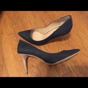 BCBG Heels - Dark Indigo with wooden heel. NIB